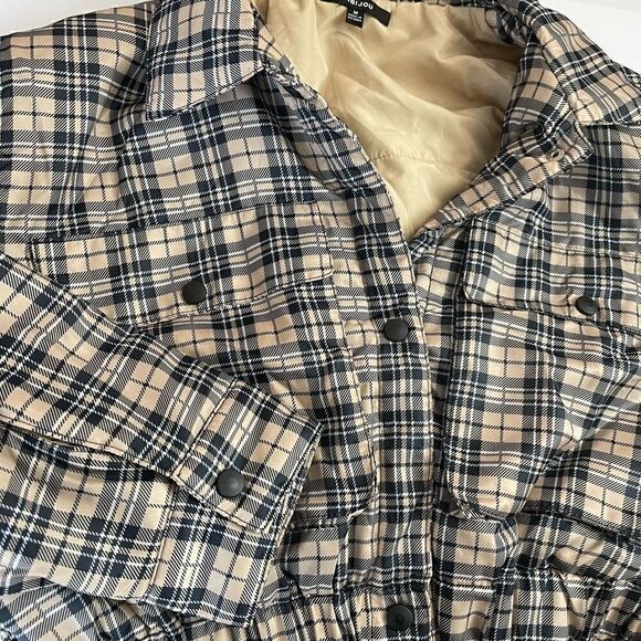 New!Labijou| Jacket| Puffer| Plaid print| Medium| Elastic waistband - Picture 9 of 16